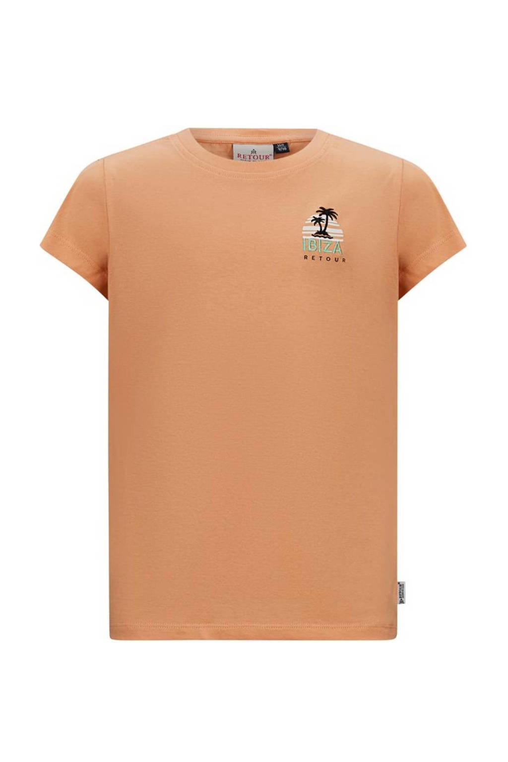 Retour Jeans T-shirt Bondy met printopdruk zachtoranje