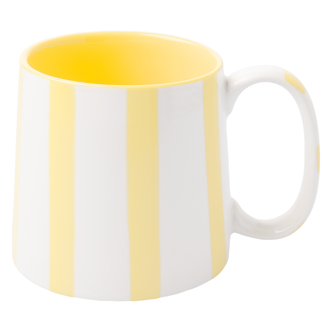 My Home Tasse mit Streifen gelb / weiss