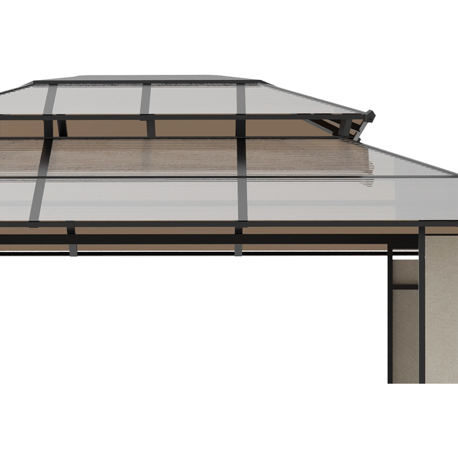 Outsunny Pavillon mit Bildschirmtuch und Erdnagel braun
