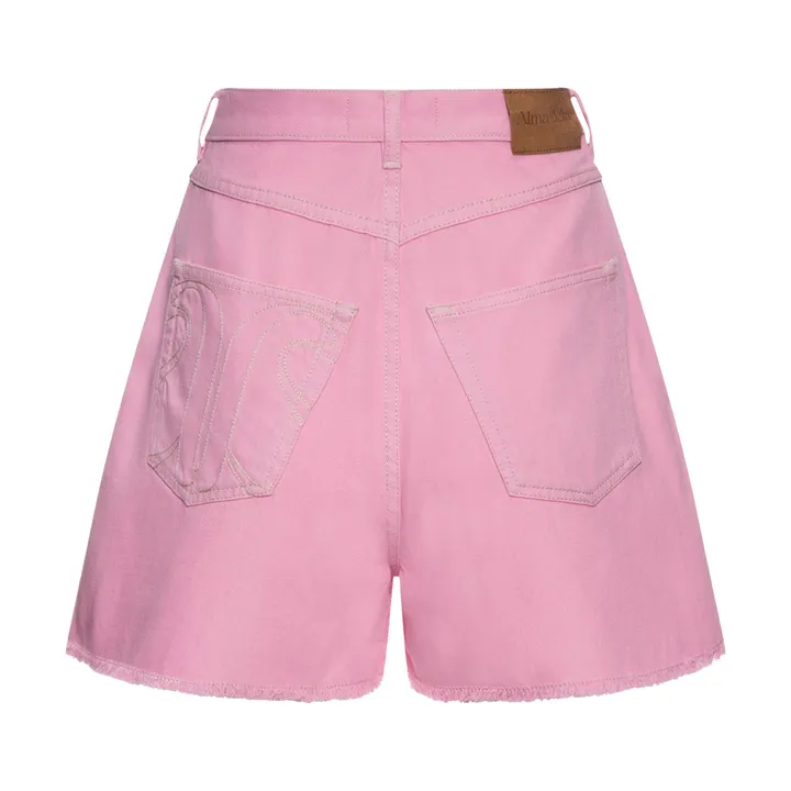 Alma Deia Short Effiloché Denim en Coton Bio | Rose bonbon