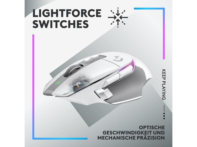 Logitech Gaming-Maus G502 X Plus Weiss Kabellose Lightspeed Gaming-Maus mit «Lightsync»-RGB-Beleuchtung