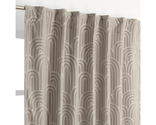 Gordijn met universele band, gebogen, beige, 140x245 cm