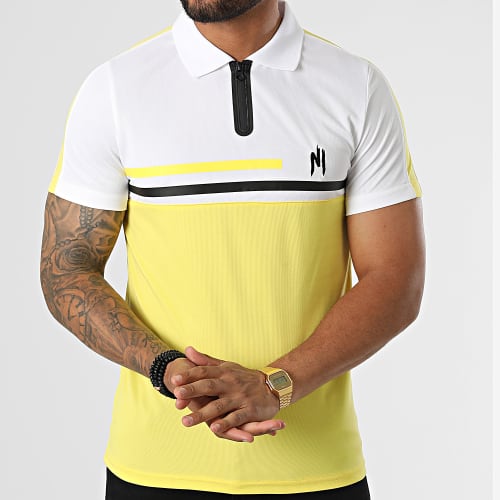 Polo Manches Courtes 022 Jaune Blanc