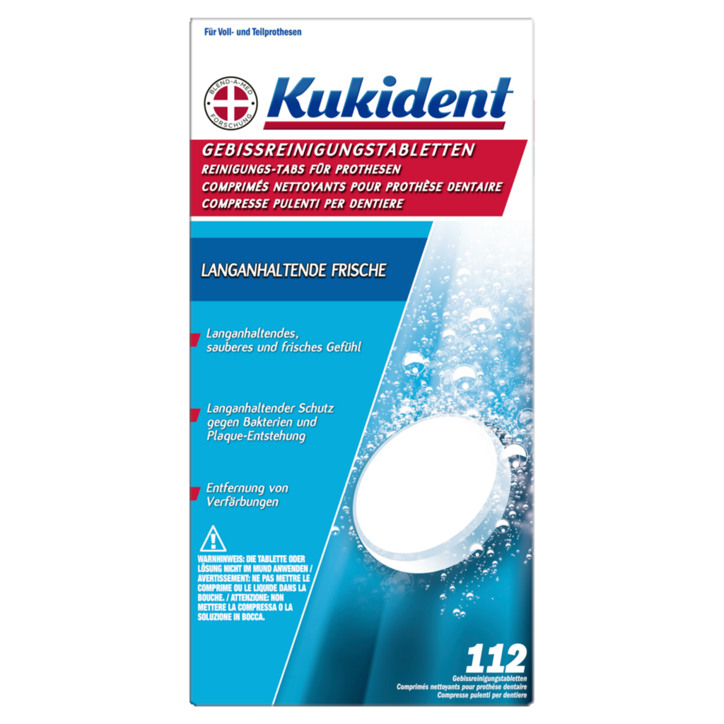 KUKIDENT Reinigung-Tabs Comp<br>112 Stück, Tablette, langanhaltende Frische