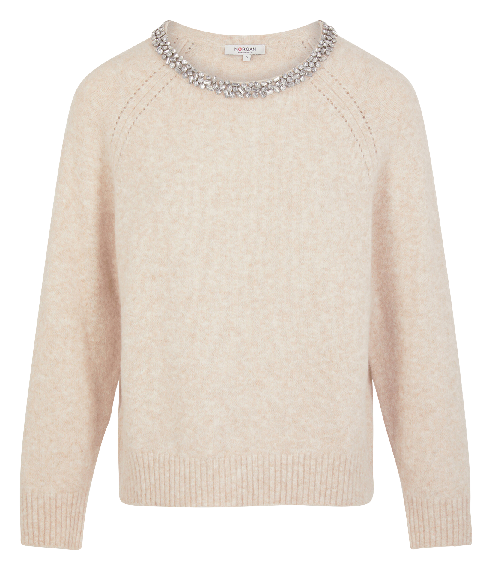 MPERLE - Pull col rond| Beige