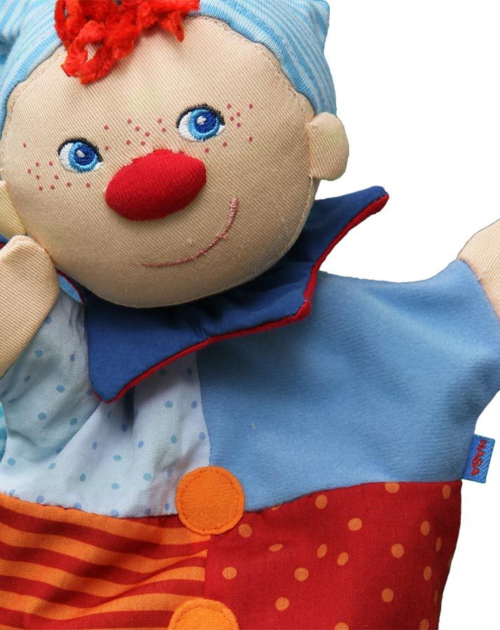 Handpuppe Kasper in blau/rot