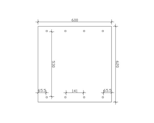 SKAN HOLZ Wallgau dubbele carport inclusief zwarte shingles en H-paalankers, 620 x 600 cm, geïmpregneerd