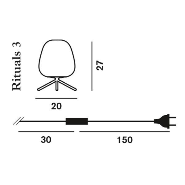 Foscarini Rituals 3 tafellamp dimbaar