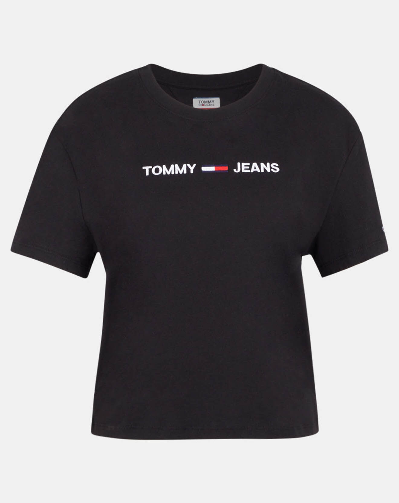Tommy Jeans T-Shirt Crop Linear Logo noir