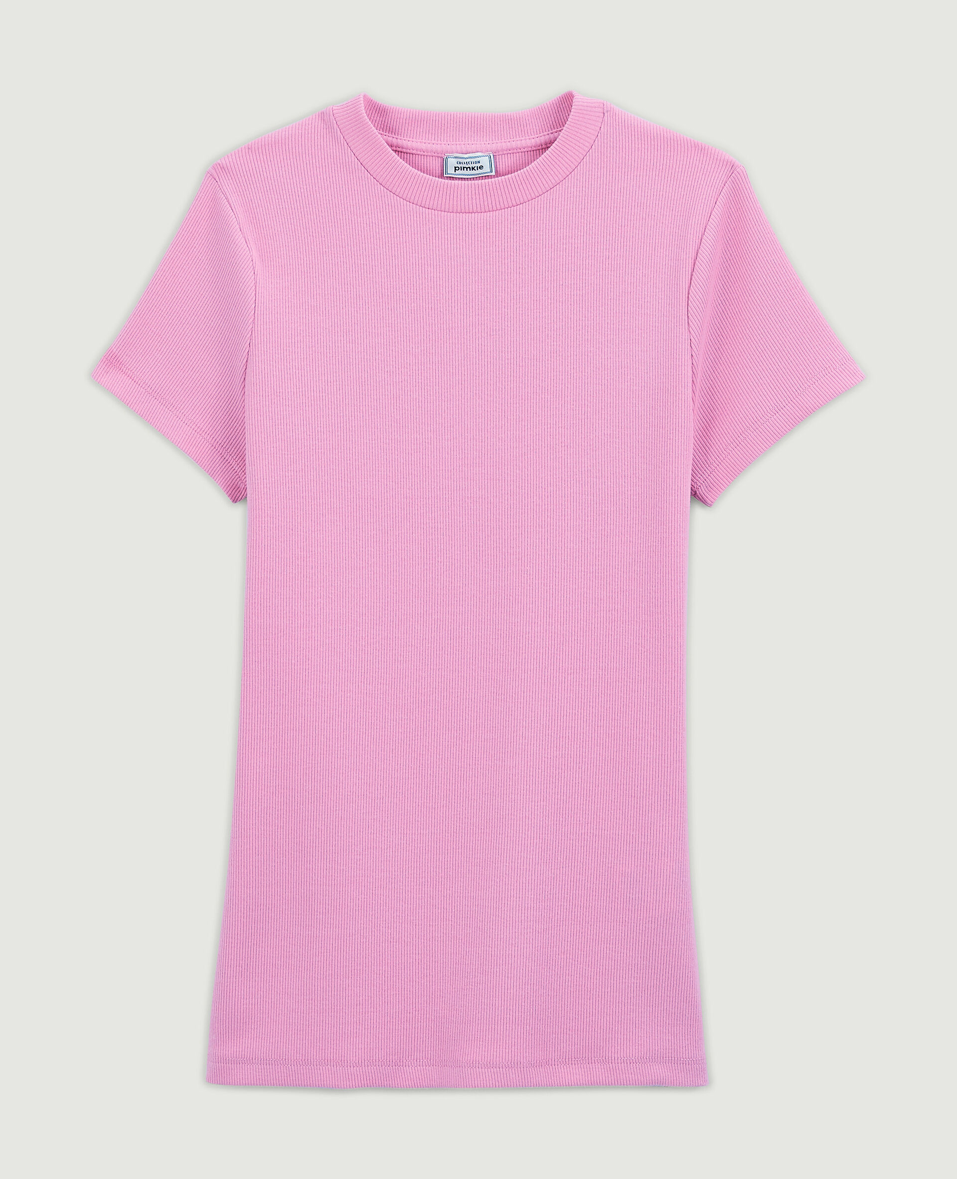 Top maille côtelée - Rose