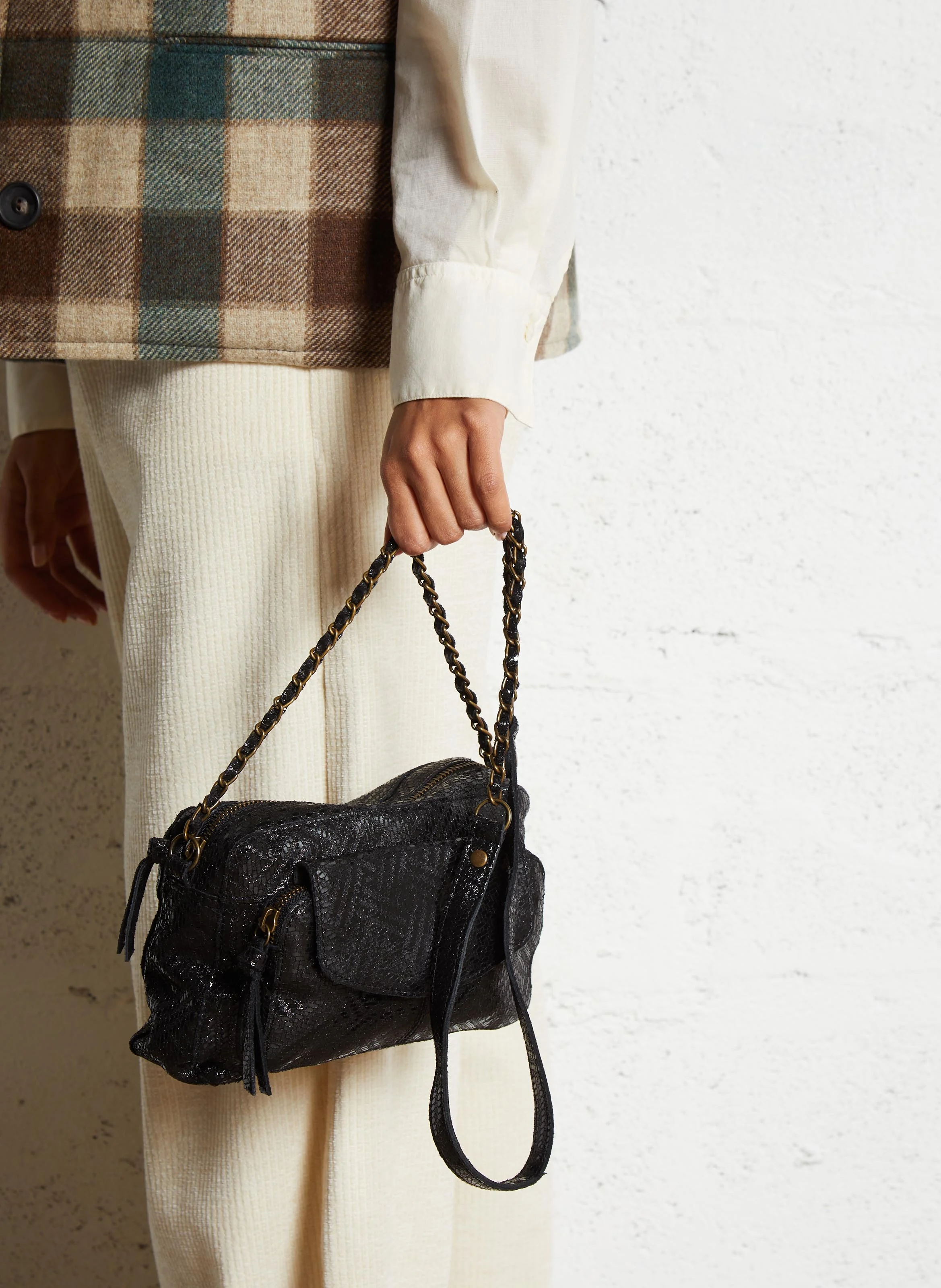 NAINA - Sac bandoulière en cuir | Noir