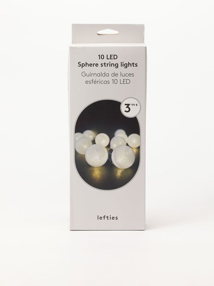 Cordão de luzes LED com 10 LEDs - Branco