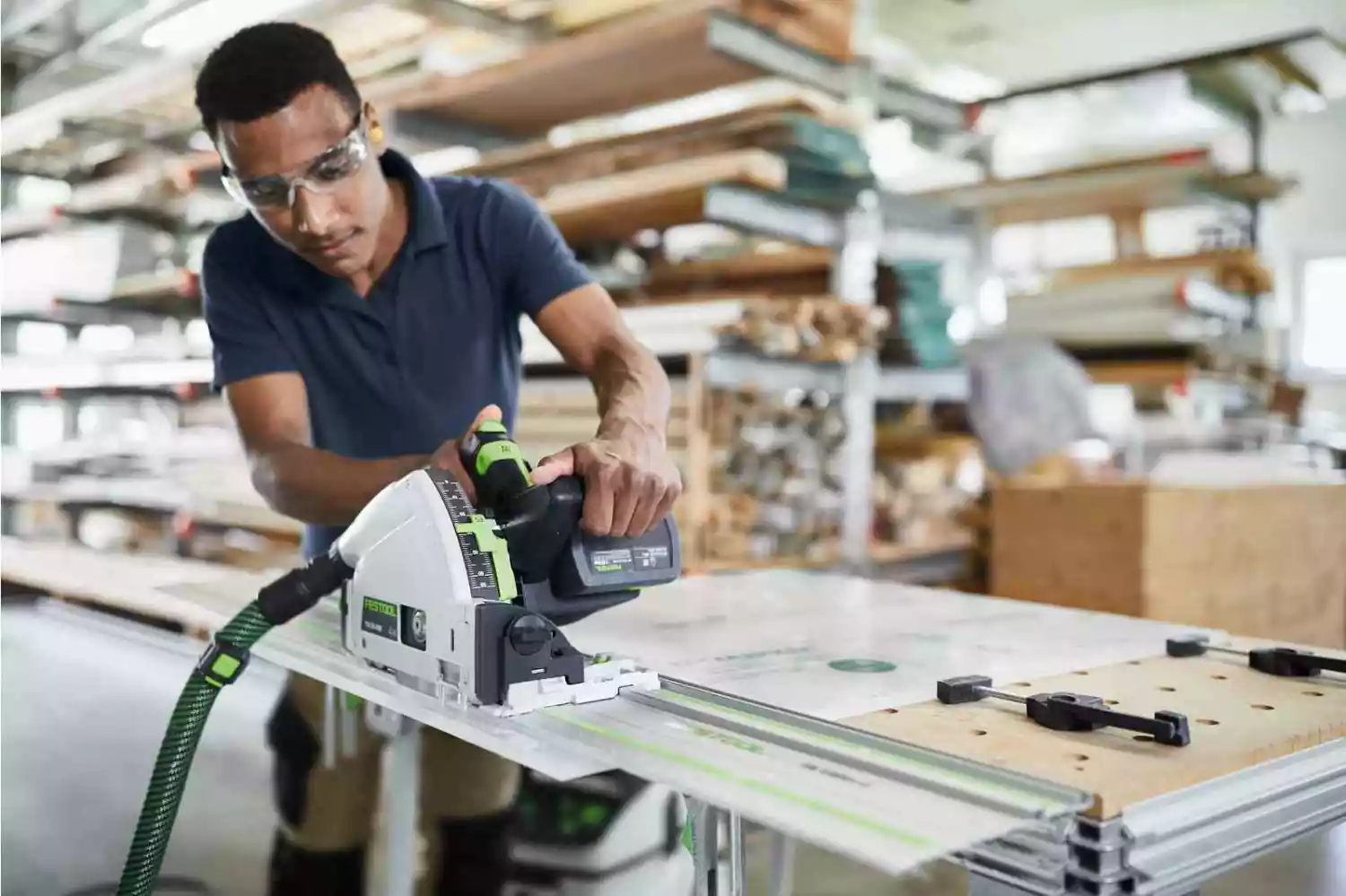 Festool TSC 55 5,0 KEBI-Plus/XL-FS 18V Li-Ion accu invalzaag set (2x 5,0Ah) incl. geleiderail in systainer - 1400mm