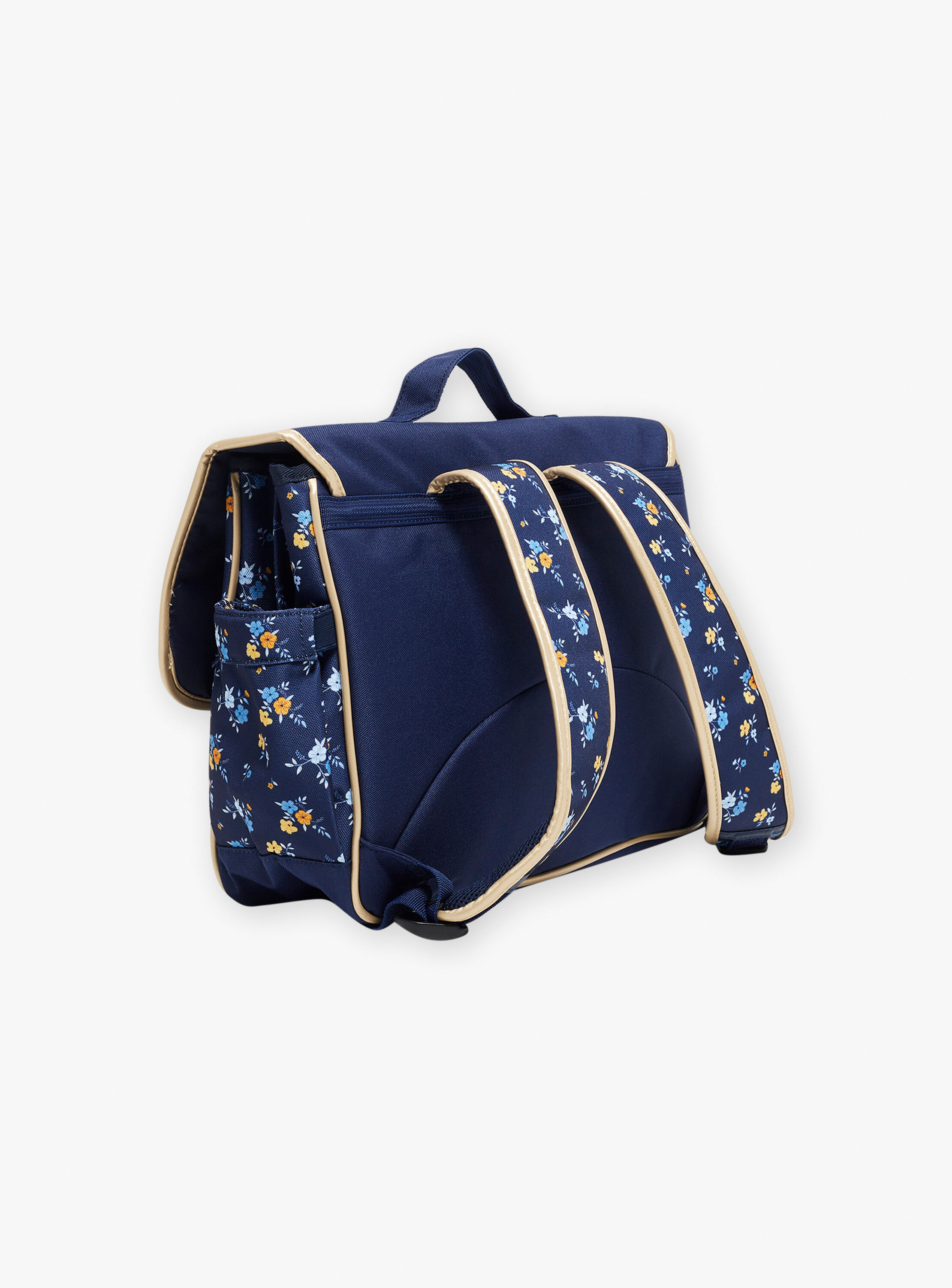 Cartable bleu marine fantaisie en toile