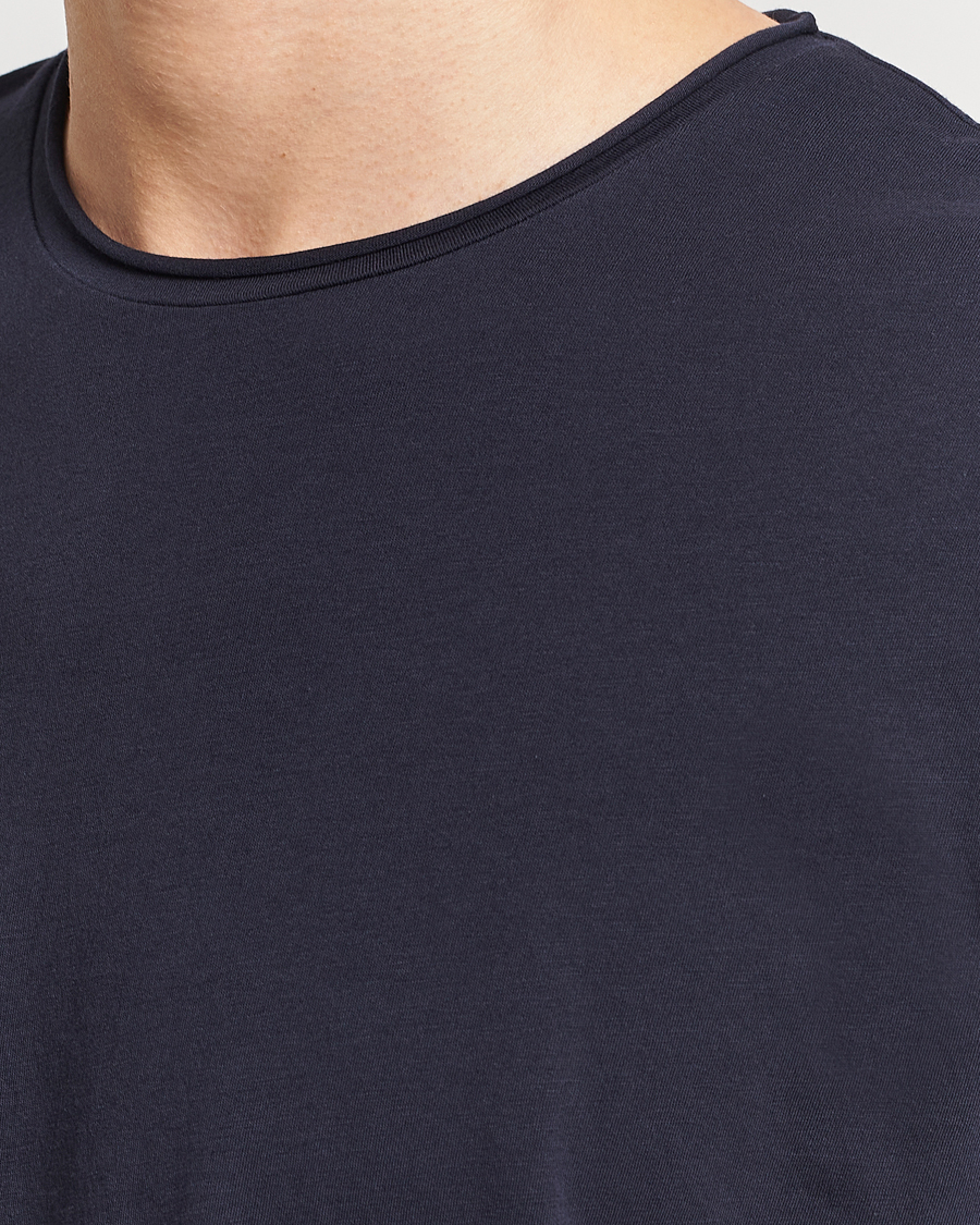 Filippa K Roll Neck Crew Neck Tee Navy