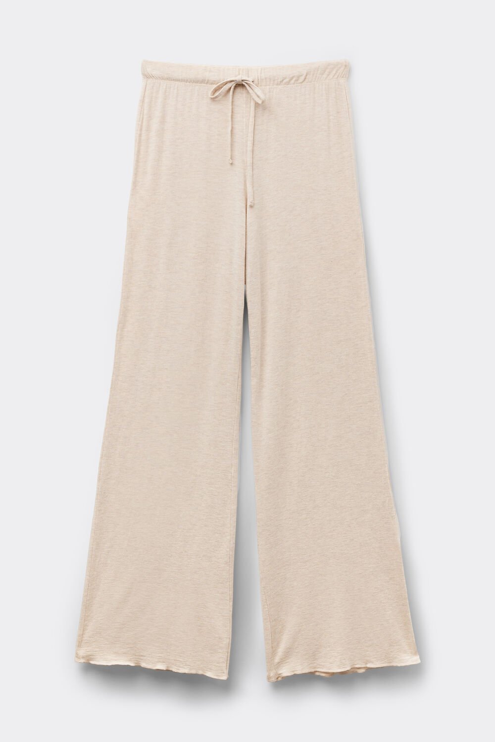 Calças Palazzo compridas em modal e cashmere