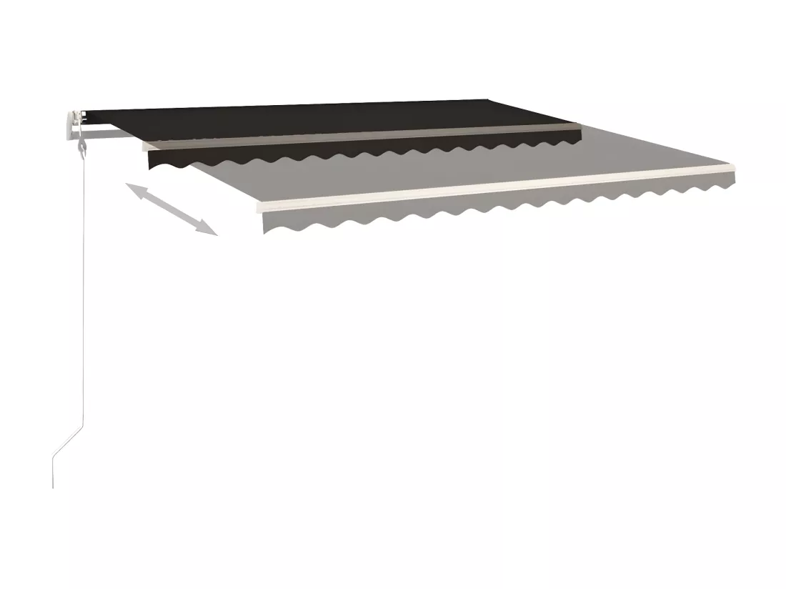 Auventanuel rétractable avec poteaux 4,5x3,5 Anthracite