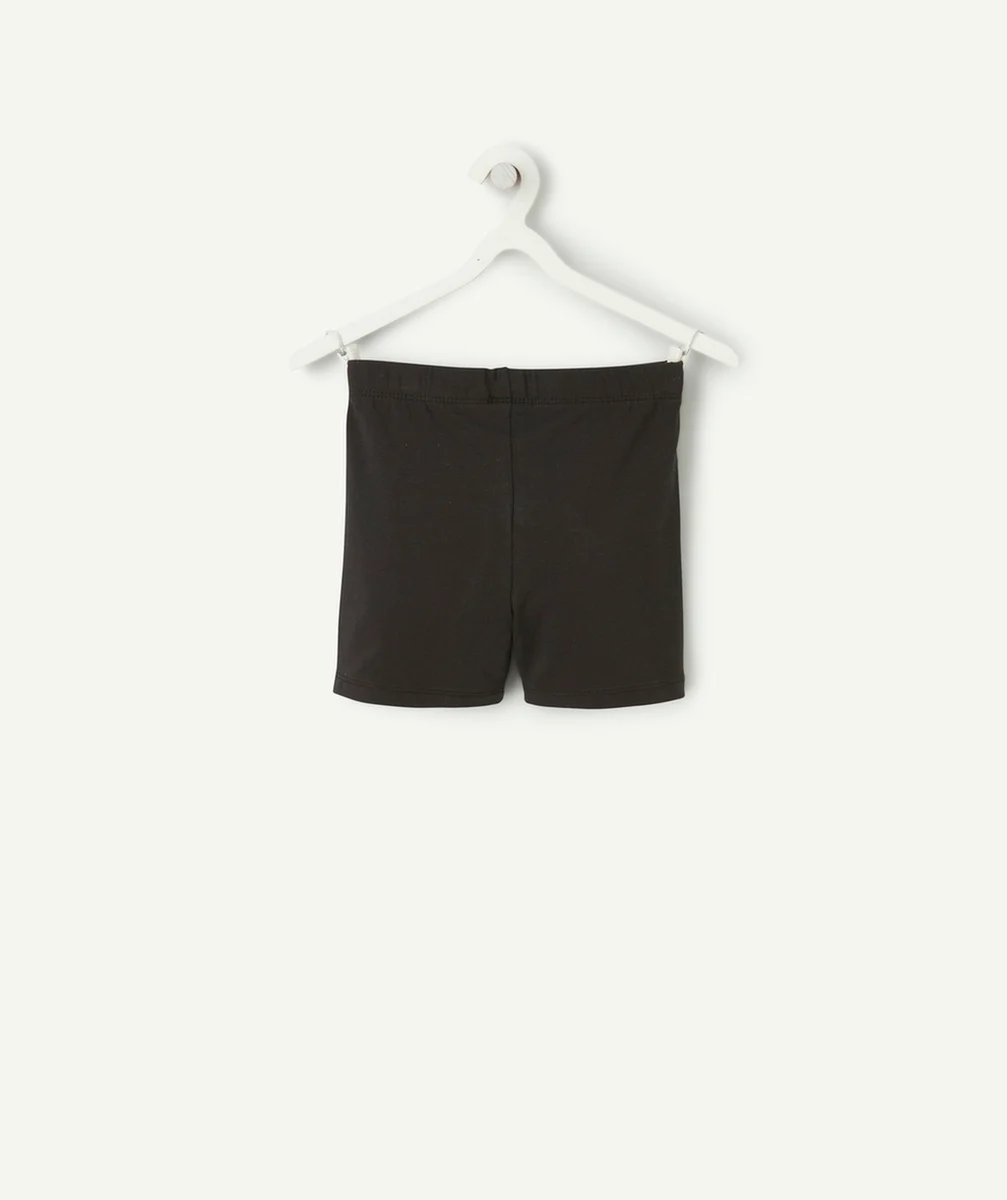 short fille en coton bio noir