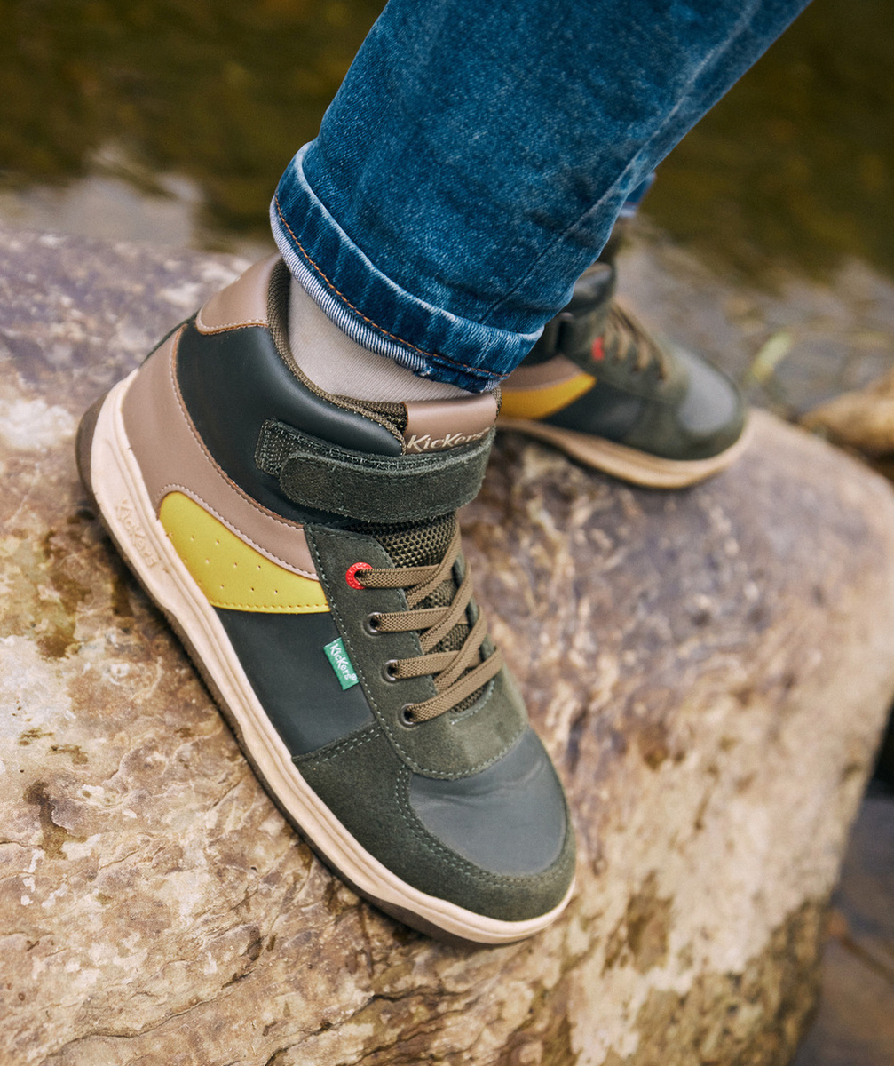 KICKERSCHAUSSURES KICKALIEN GARCON KAKI JAUNE TAUPE