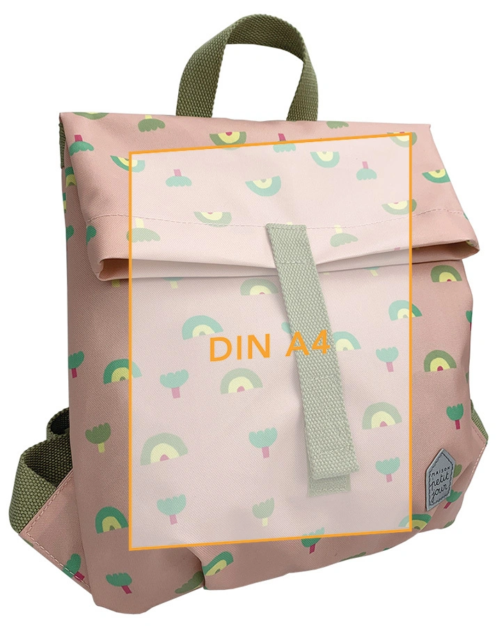 Kinder-Rucksack REGENBOGEN – MINI KURIER (32x29x3) in rosa