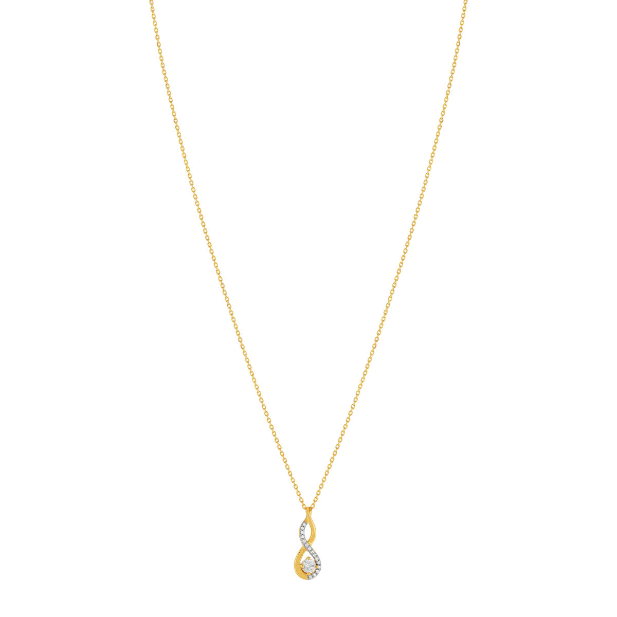 Collier plaqué or zirconias 45 cm