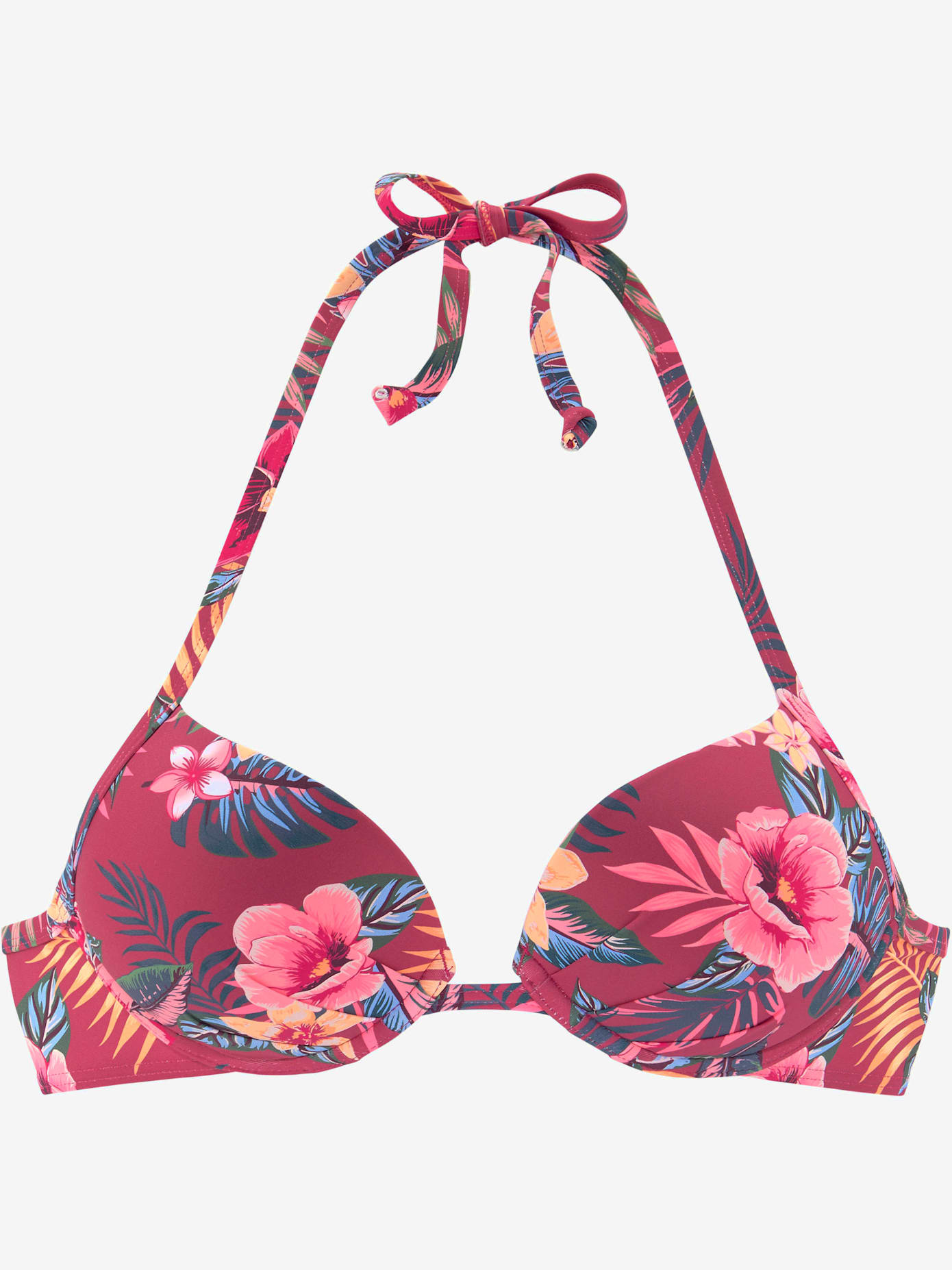 Haut de bikini push-up imprimé tropical