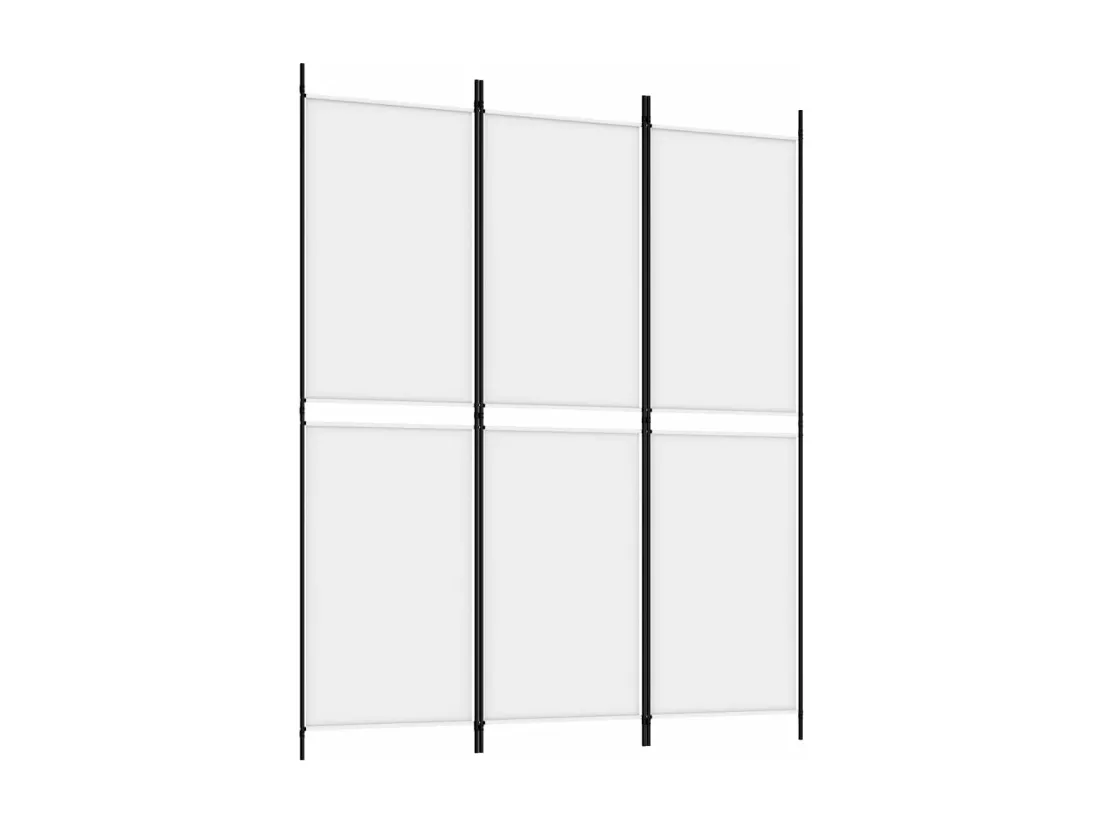 Cloison de séparation 3 panneaux Blanc 150x180 cm Tissu
