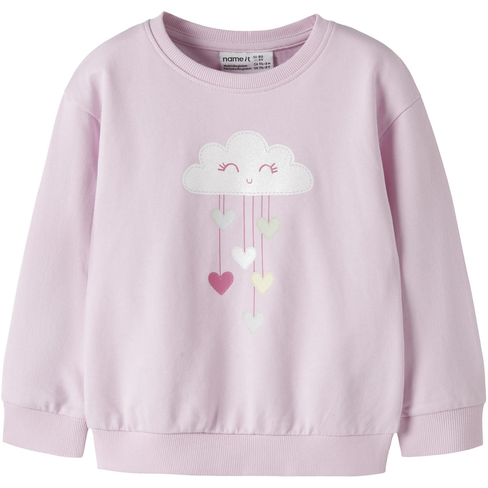 Køb Name It Pirouette Sky Hearts Nmfvisus Ls Rlx Sweat Unb