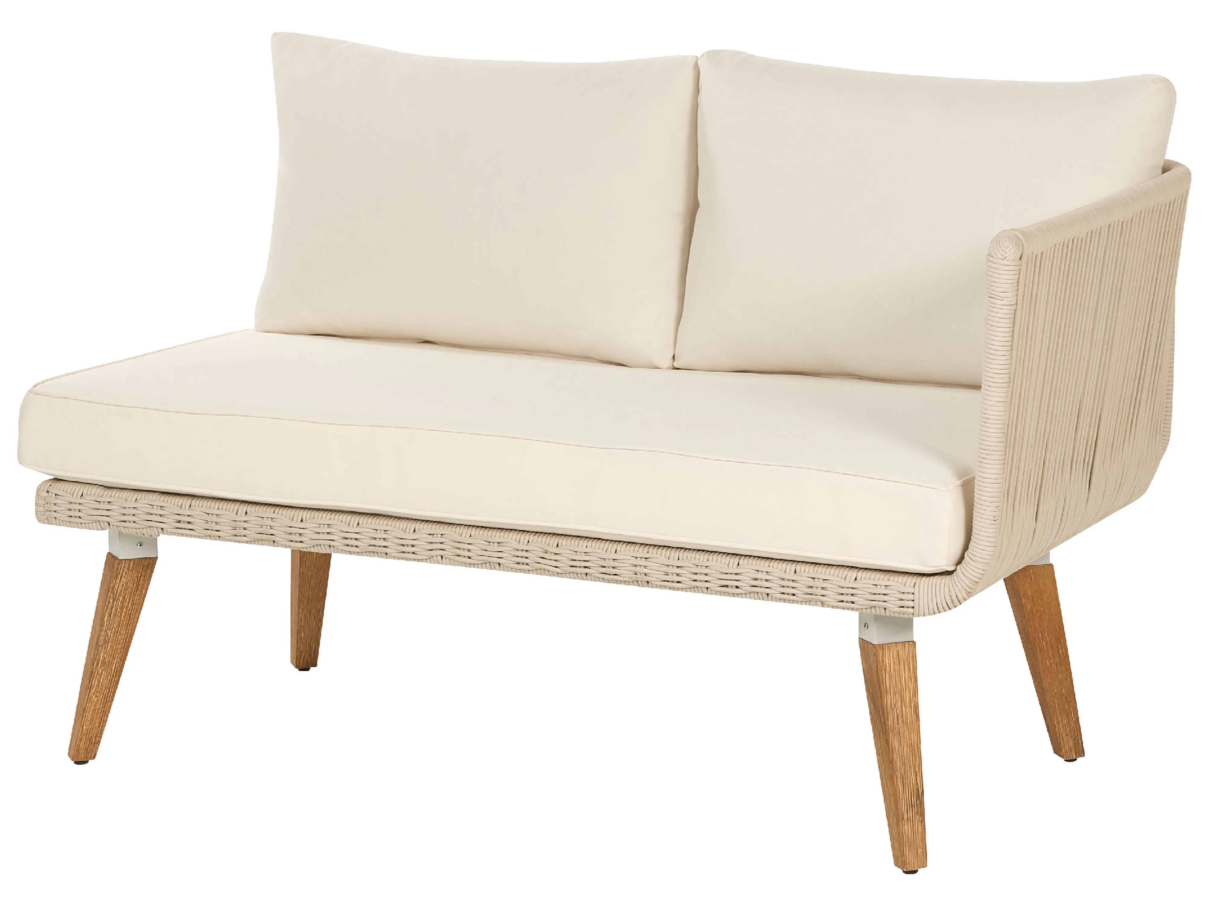 Tuin hoekloungeset met tafel 5-zits ALCAMO linkszijdig Acaciahout Lichtbeige
