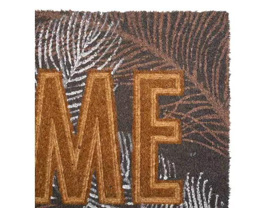 Tapis d'entrée en PVC imprimé et fibre pressée marron 45x75