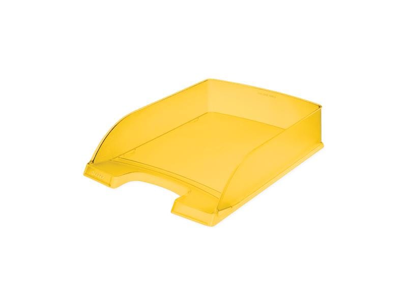 Leitz Ablagekorb Plus Standard Frost Gelb/Transparent Ablage für einen geordneten und übersichtlichen Schreibtisch