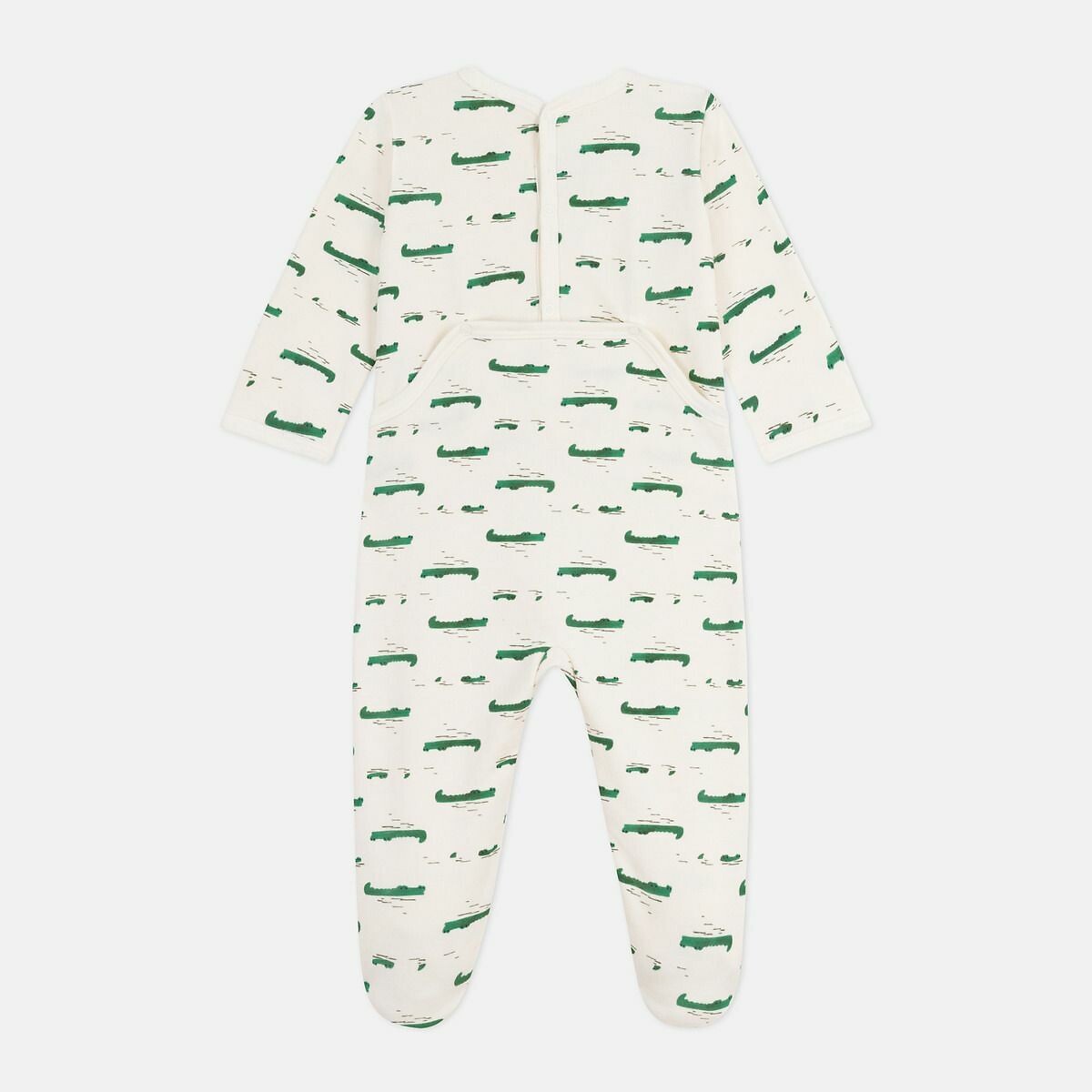 PETIT BATEAU<br>Pijama de bebê em fleece escovado com estampa e abertura nas costas