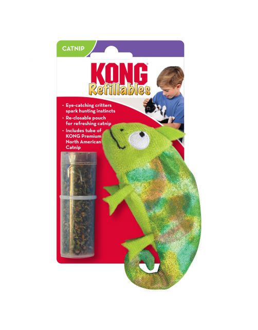 Kong Refillables Chameleon - Kattenspeelgoed - Camouflage Met Catnip