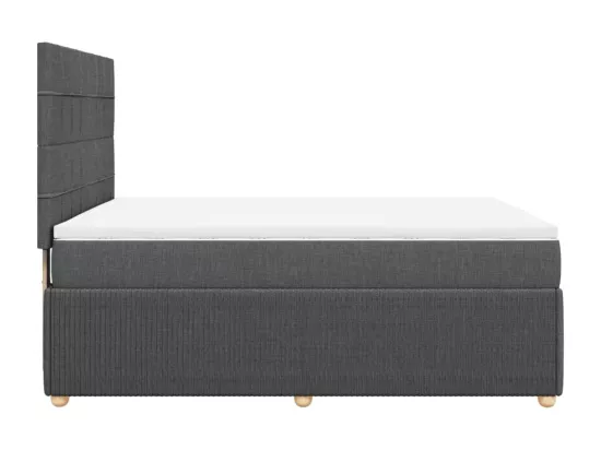 Sommier à lattes de lit avec matelas Gris foncé 160x200cm Tissu