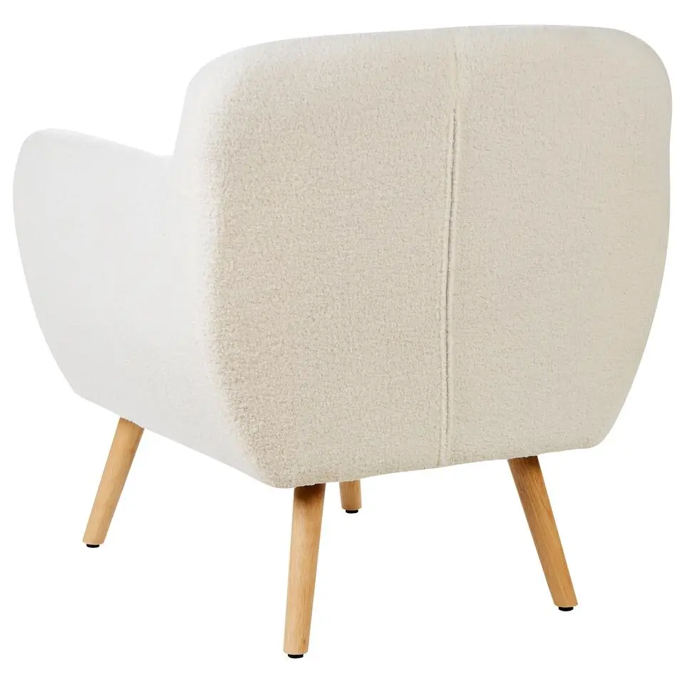 MELBY - Fauteuil - Wit - Bouclé