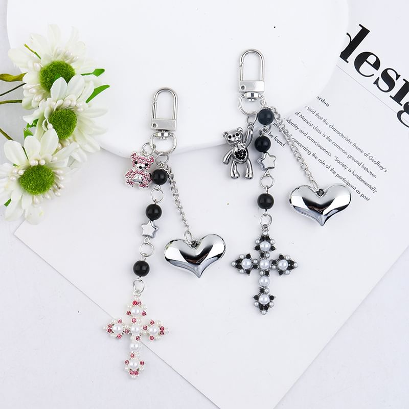 Jenorey - Hartbeer Kruis Legering Tashanger Sleutelhanger Telefoon (Diverse Ontwerpen)