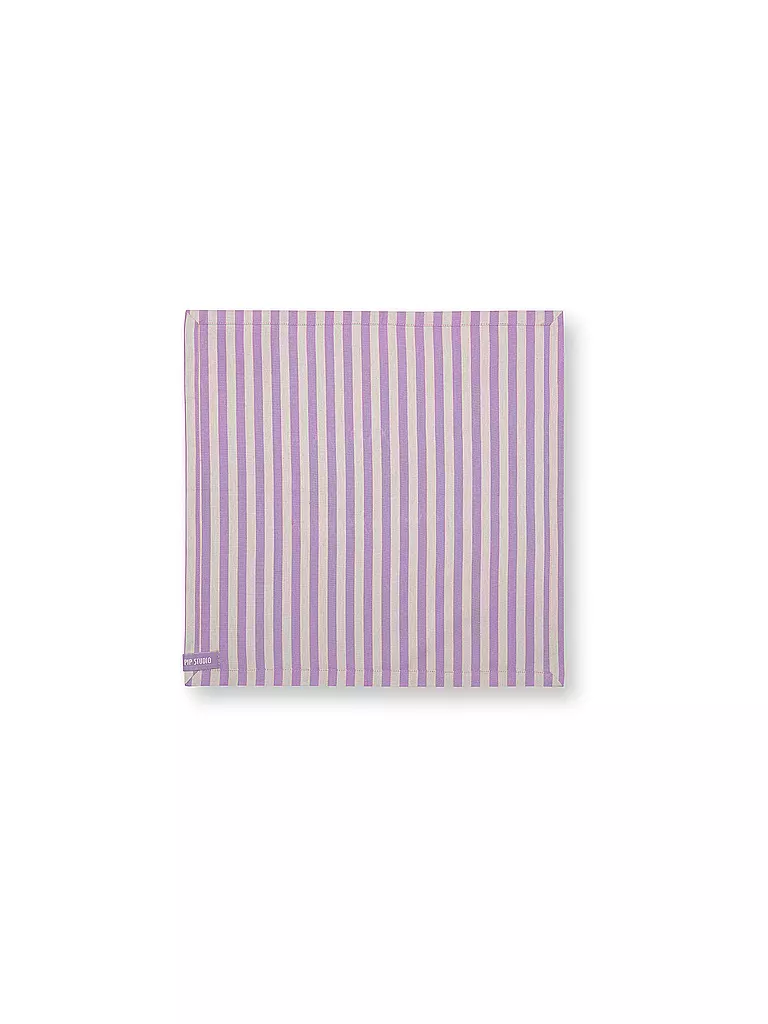 PIP STUDIO Serviette 4er Set LILY & LOTUS 40x40cm Stripes Lilac lila