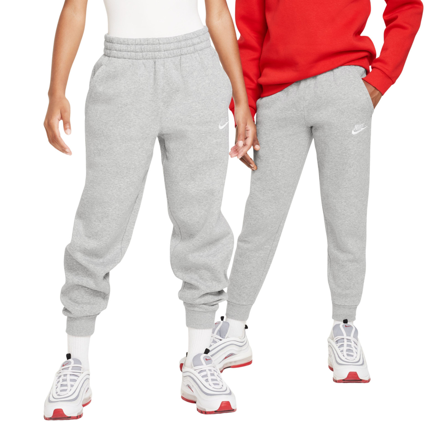 Nike Sportswear Club Fleece Joggingbroek Kids Lichtgrijs Wit