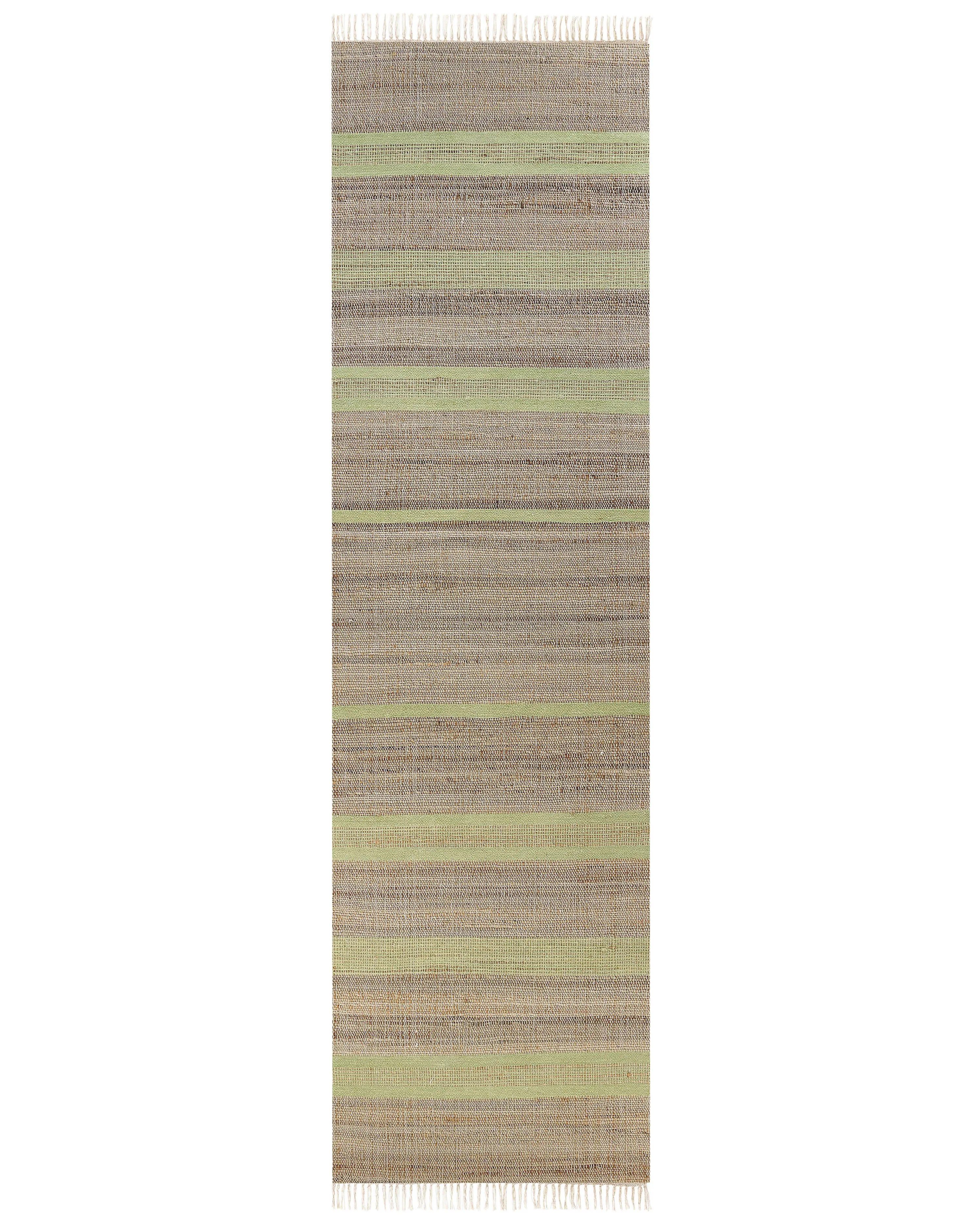 Vloerkleed TALPUR Lichtgroen 80 x 300 cm Jute