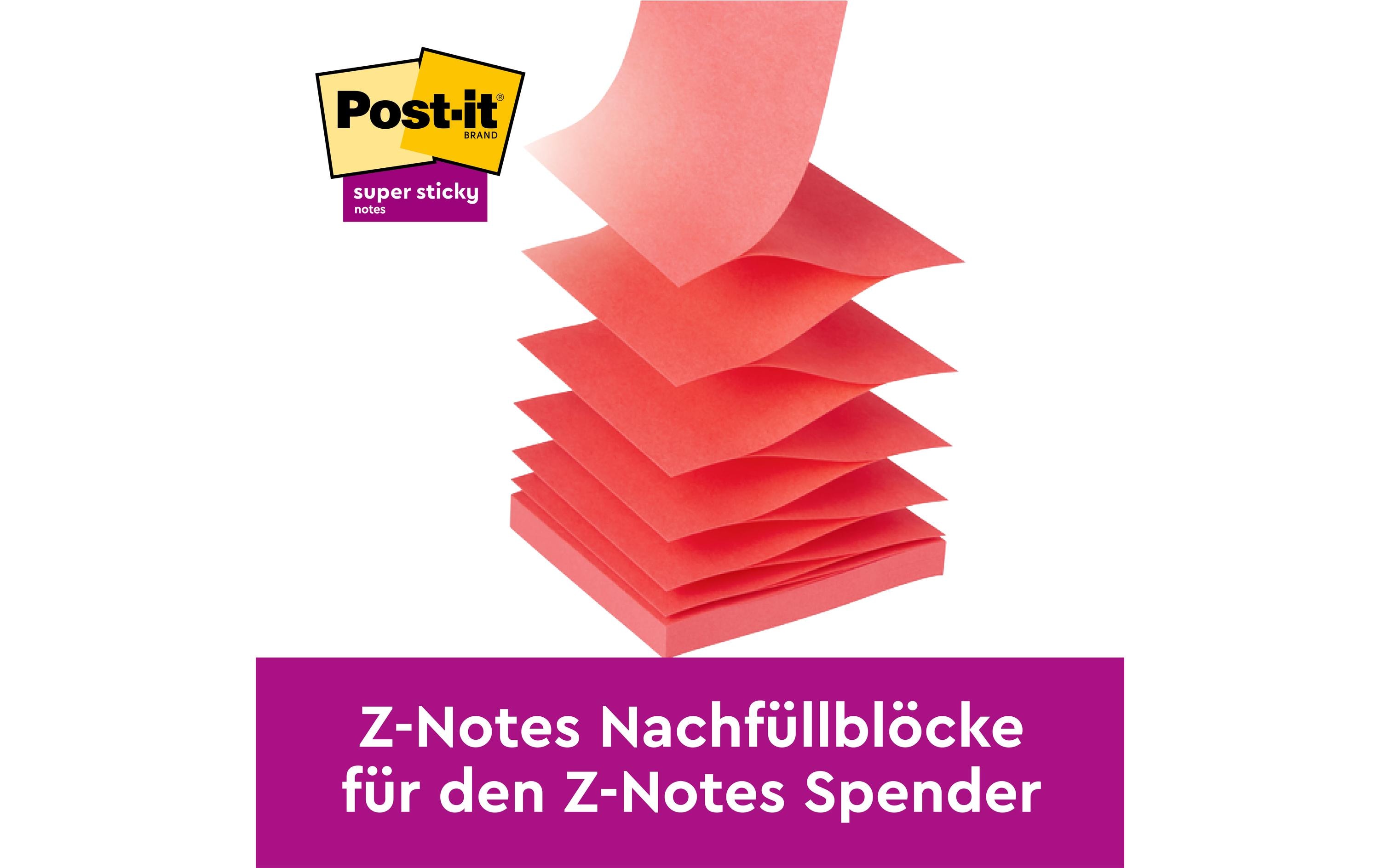 Notizzettel Z-Notes Super Sticky Mehrfarbig, 7.6 x 7.6 cmPost it 20 Blöcke + 4 gratis Blöcke in praktischer Box