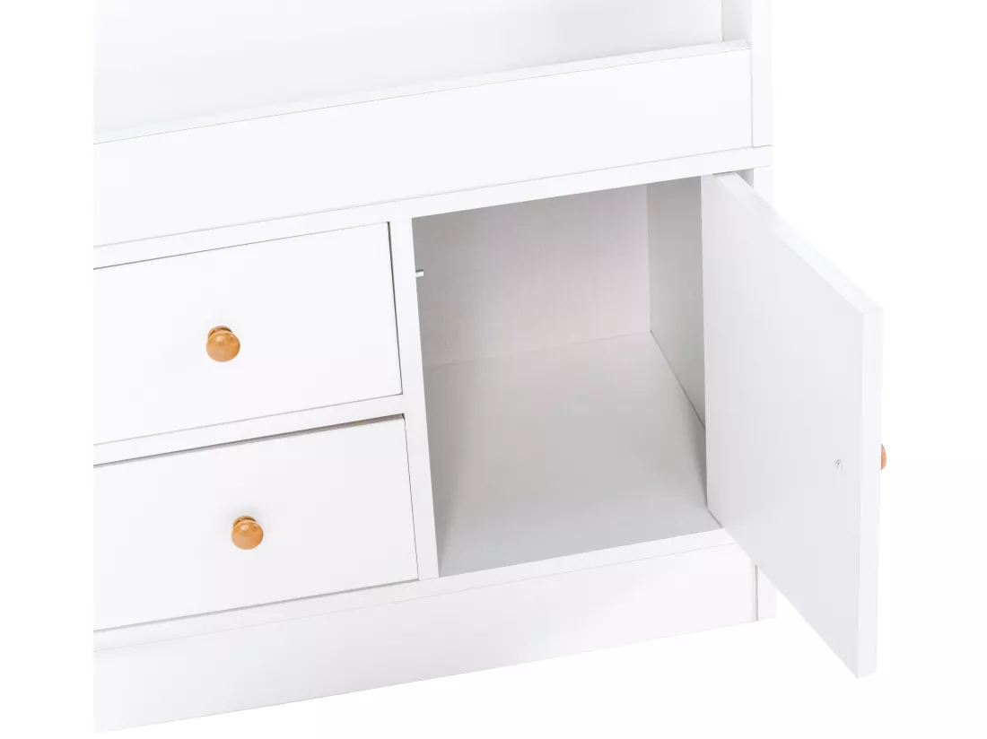 Étagère à livres - Bois - 80 x 30 x 123cm - Blanc - Luray