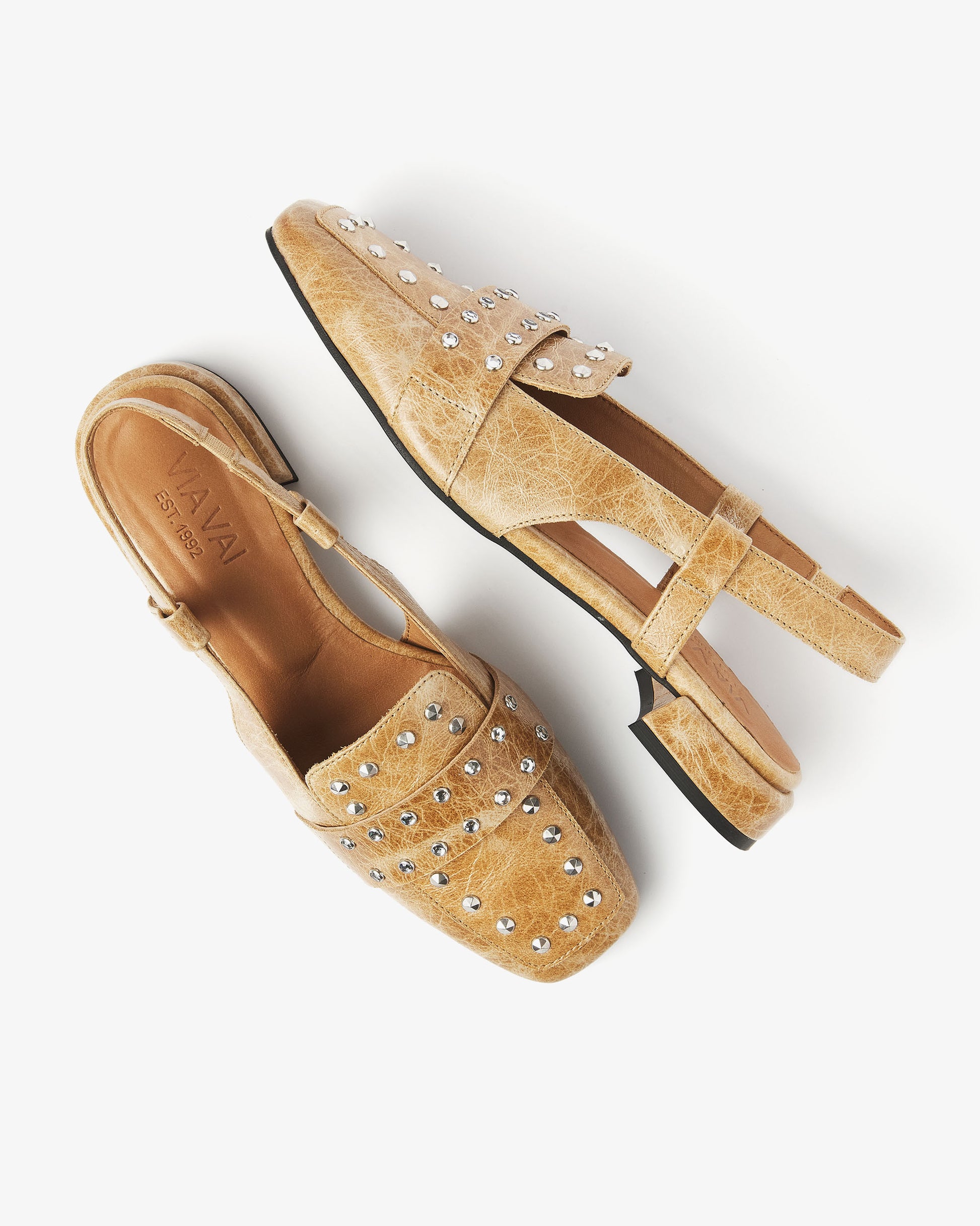 VIA VAI cognac slingbacks Julie Damian