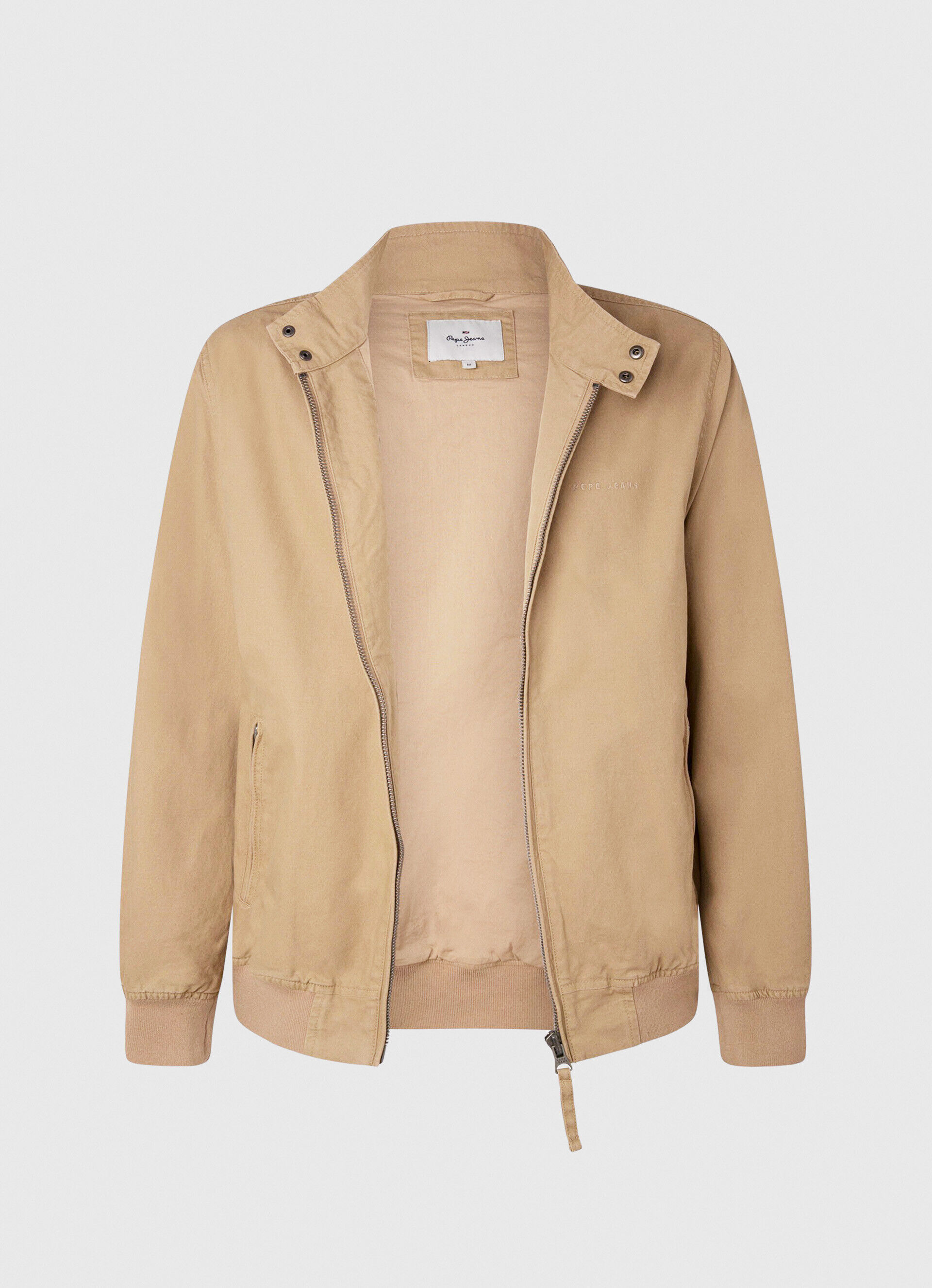 Jaqueta de algodão Harrington - bege camelo