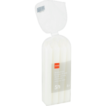 HEMA Korte Kaarsen Wit 8 Stuks