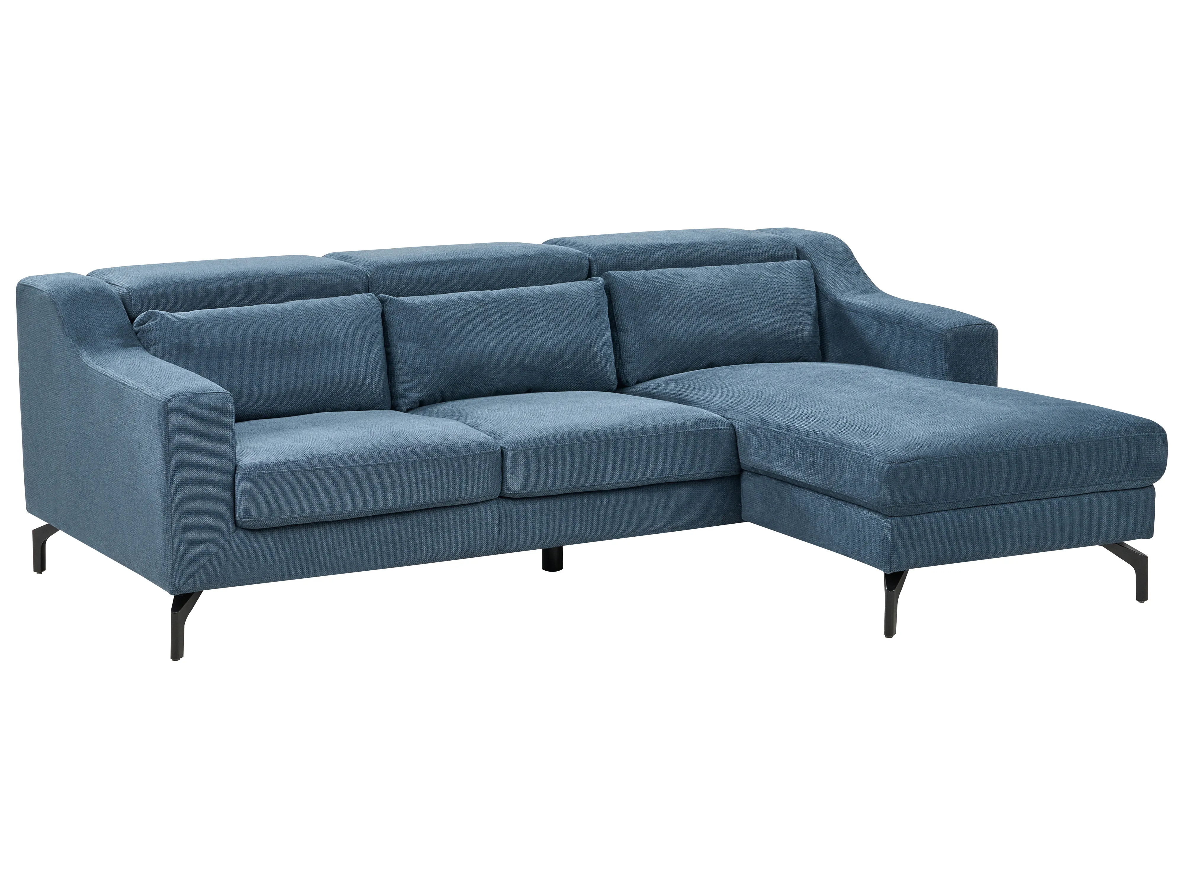 Hoekbank 4-zits GLOSLI Stof Marineblauw linkszijdig