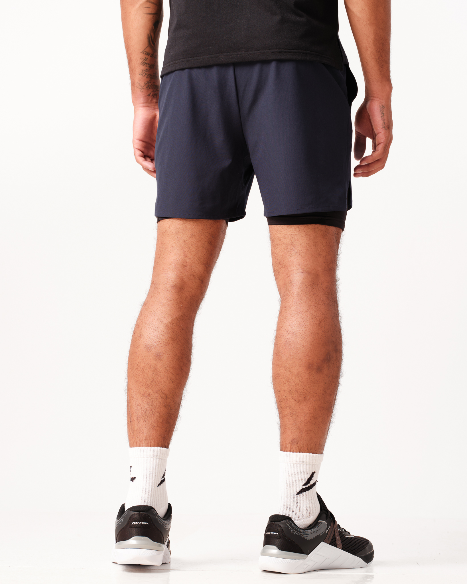 LEVITY Hybrid 2-1 Pocket Shorts M Blue Navy