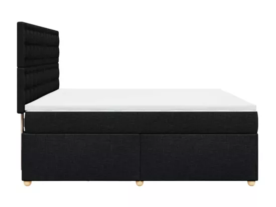 Sommier à lattes de lit avec matelas Noir 180x200 cm Tissu