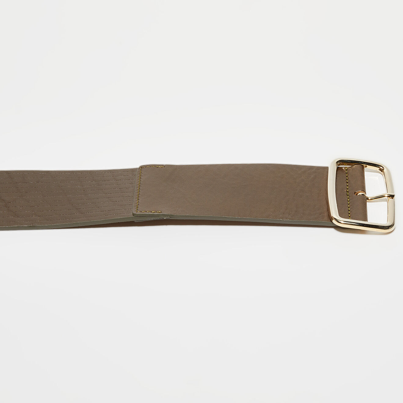 Chloé Stora Ceinture large en Cuir Zazie kaki