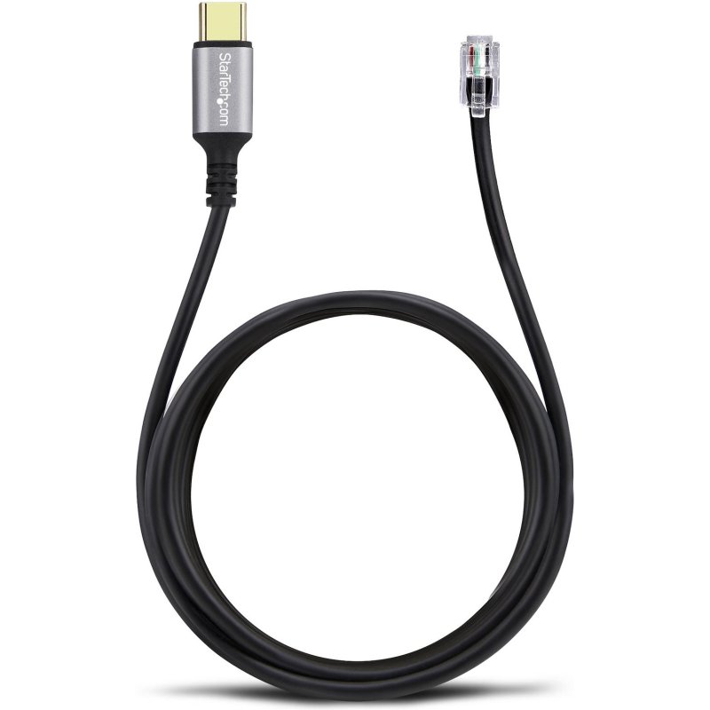 StarTech.com Adaptateur USB-C vers RJ9 pour Combiné Téléphonique de Bureau ou Casque Filaire/Sans Fil, Utilise le Matériel Fixe Existant, 1,8m, pour Ordinateur Portable/de Bureau/Mobile