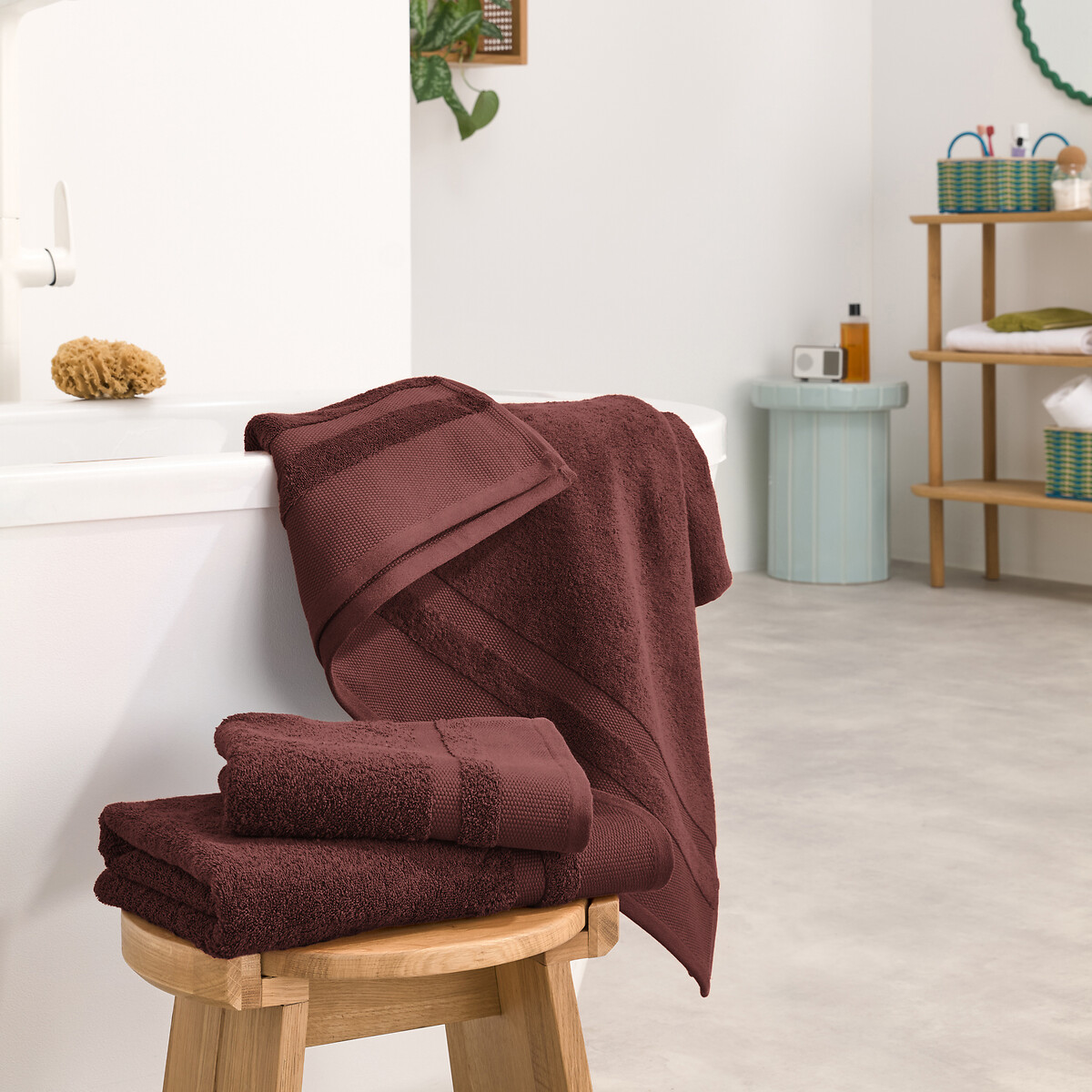 LA REDOUTE INTERIEURS<br>Toalha de banho maxi em algodão penteado 600g/m2, Kheops